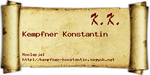 Kempfner Konstantin névjegykártya